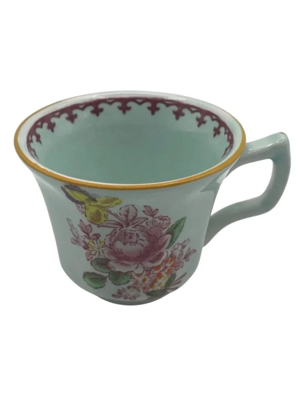 Lot of 6 Adams Calyx Ware Chelsea Sprays Cups and Saucers Red Fleur de Lis
